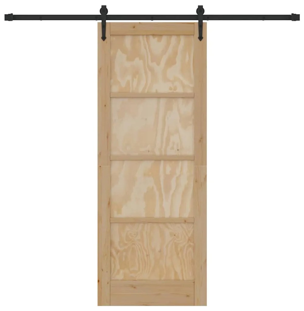 vidaXL Συρόμενη Πόρτα ORKDAL Καφέ 78 x 202 εκ. Μασίφ ξύλο πεύκου
