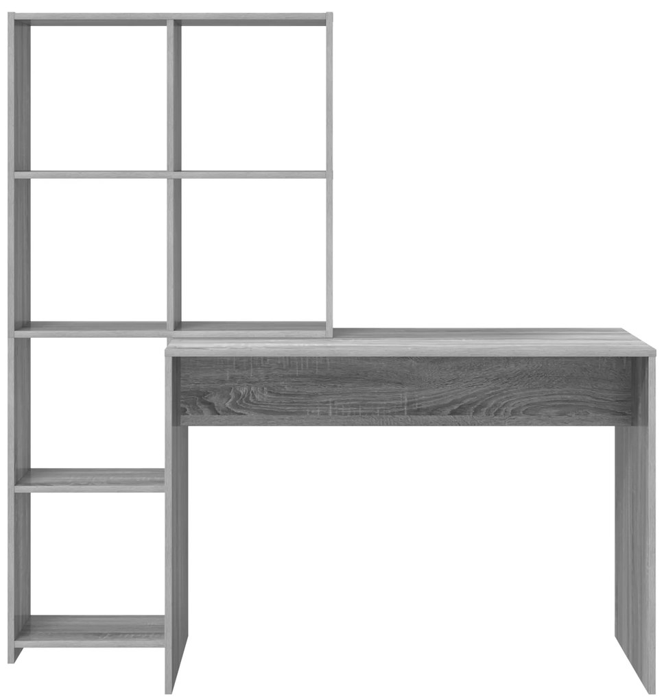 vidaXL Γραφείο Γκρι sonoma 138.5 x 55 x 143 εκ Επεξεργασμένο ξύλο
