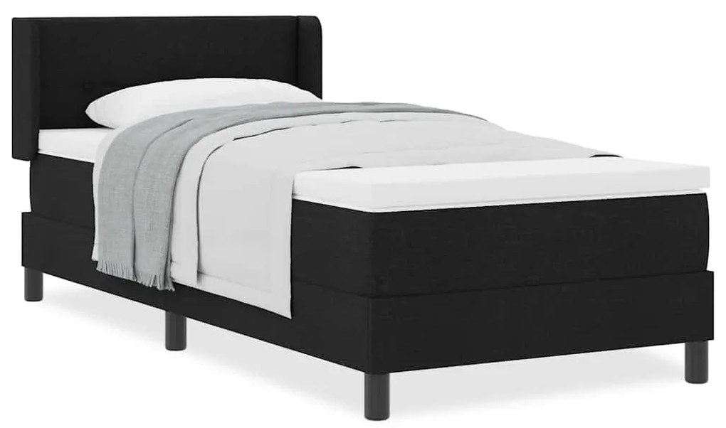 vidaXL Κρεβάτι box spring με στρώμα με στρώμα Μαύρο 80 x 200 cm