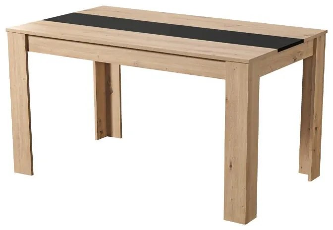Τραπέζι Τραπεζαρίας Domus 135 Artisan Oak - Μαύρο 135x80.5x74.5 εκ.