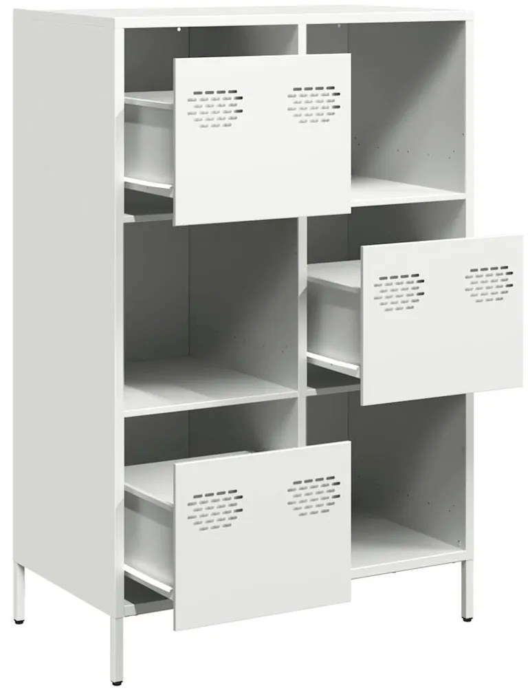 vidaXL Ντουλάπα Λευκό 68x39x103,5 εκ. από Χάλυβα