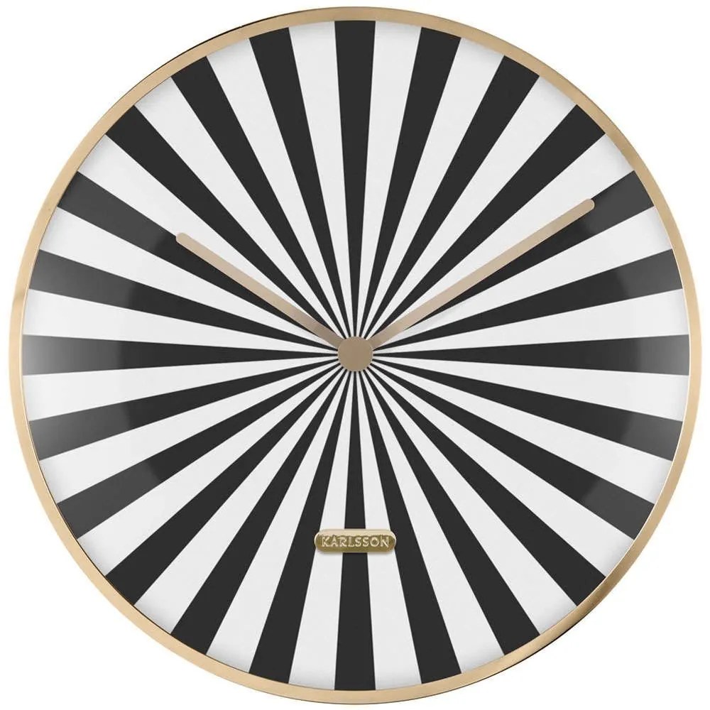 Ρολόι Τοίχου Cundy Swirl Dome KA6007BK Φ40cm Black-White Karlsson Μέταλλο