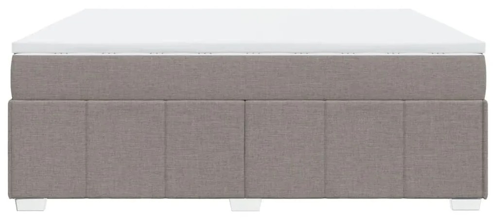 Κρεβάτι Boxspring με Στρώμα Taupe 180x200 εκ. Υφασμάτινο - Μπεζ-Γκρι