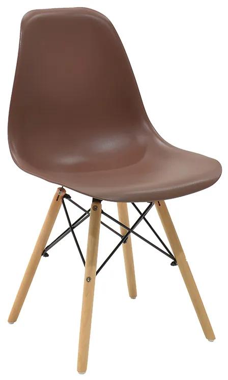 Καρέκλα Julita pakoworld PP καφέ-φυσικό πόδι 46x50x82εκ Model: 271-000014
