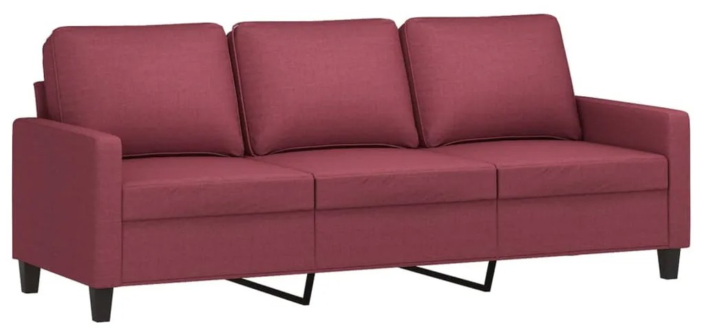 vidaXL Πολυθρόνες Σετ 4 Τεμαχίων Μπορντό από Ύφασμα με Μαξιλάρια