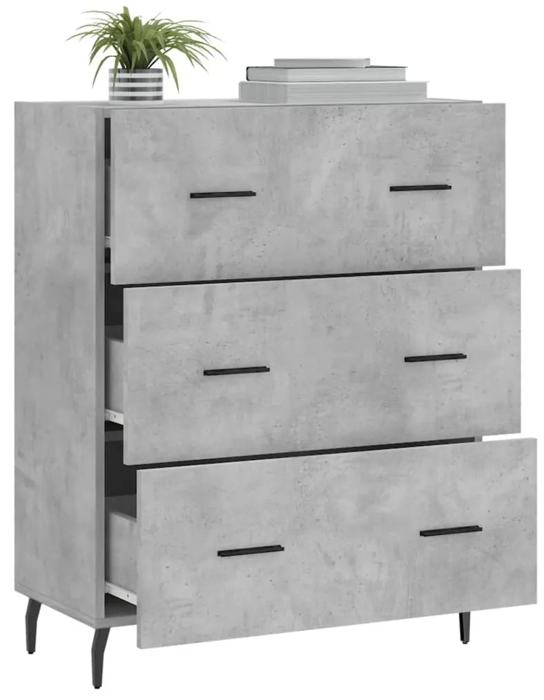 vidaXL Ντουλάπι Γκρι Σκυροδέματος 69,5x34x90 εκ. Επεξεργασμένο Ξύλο