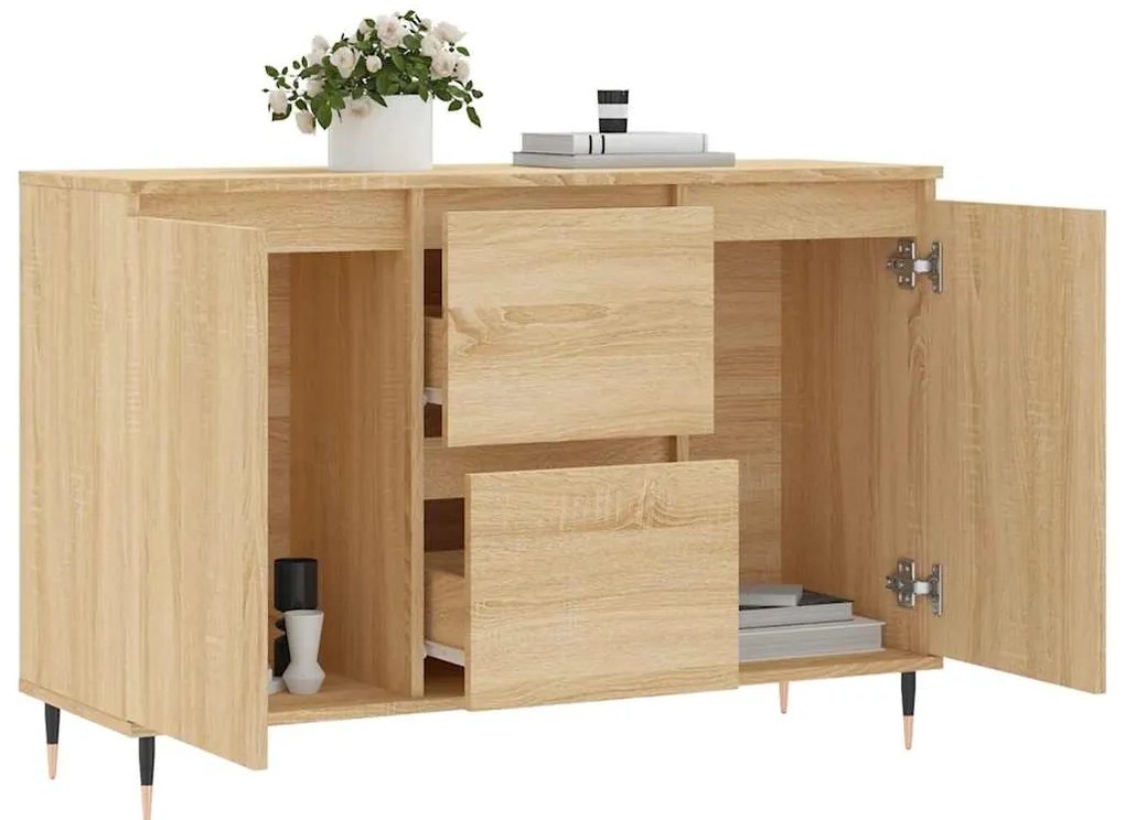 vidaXL Μπουφές Sonoma Δρυς 101,5 x 35 x 70 εκ. από Επεξεργασμένο Ξύλο