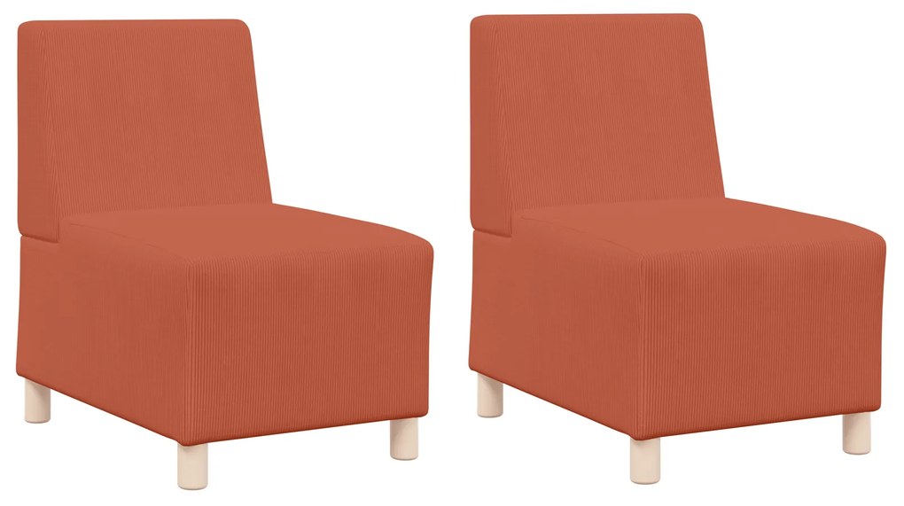 vidaXL Καθίσμα Σαλονιού 2 pcs Πορτοκαλί 55 x 74 x 82 εκ. Βελούδο
