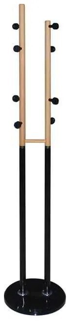 DUO Καλόγερος NORDIC Μεταλλικός Μαύρος/Φυσικό D.37x170cm