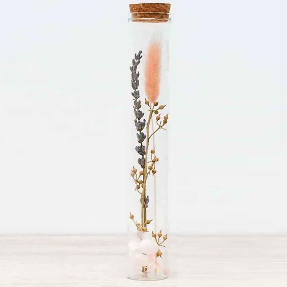 Λουλούδι Αποξηραμένο Σε Βάζo Romantic Chique 3x20cm Multi Plantasy Γυαλί