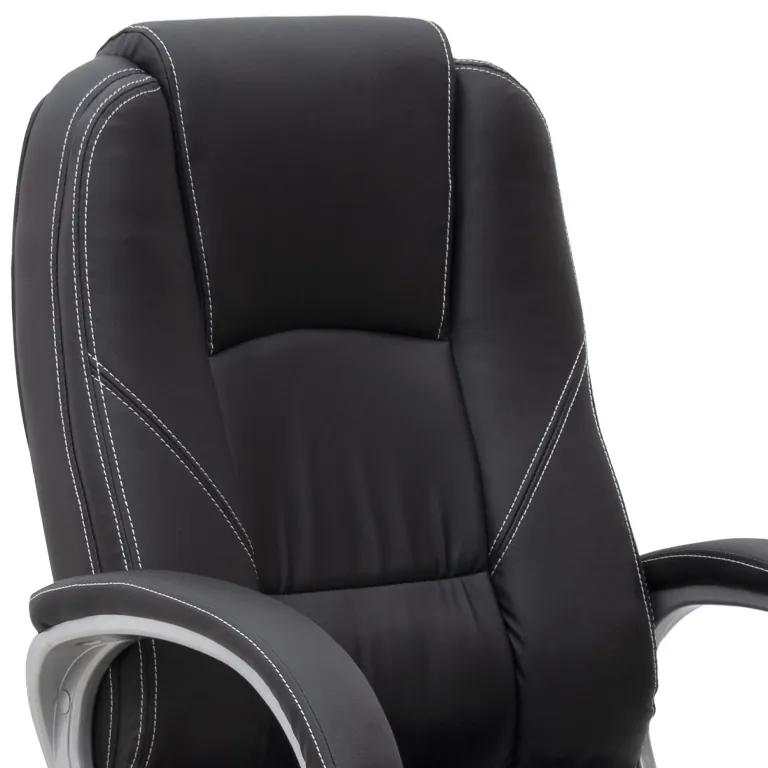 Καρέκλα γραφείου διευθυντική Robie Megapap από τεχνόδερμα χρώμα μαύρο 64x62x108/118εκ.