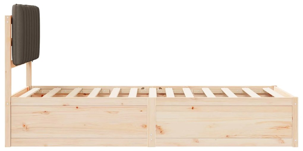 vidaXL Σκελετός Κρεβατιού με Επενδεδυμένο Κεφαλάρι Taupe 90 x 190 cm