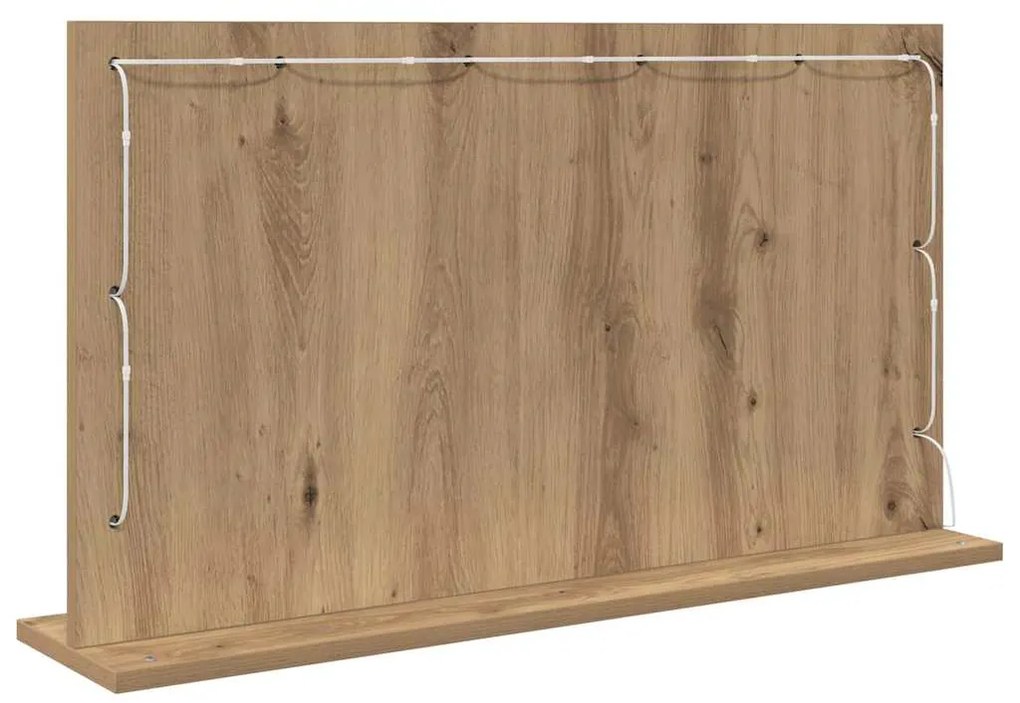 vidaXL Καθρέφτης τουαλέτας με καθρέφτη Artisan Oak 80 x 45 x 18 εκ.