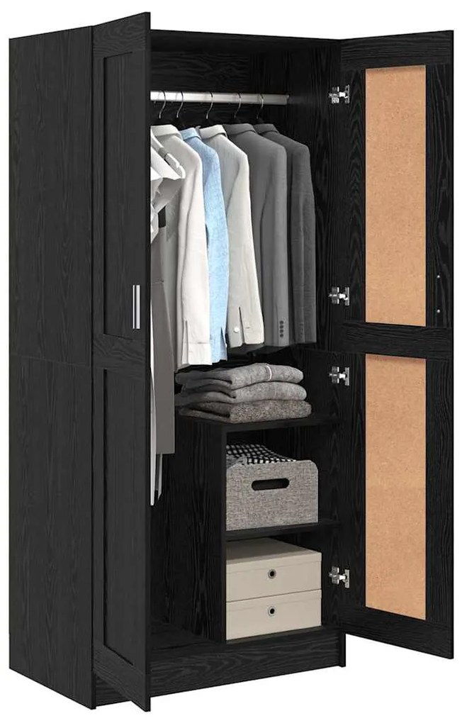 vidaXL Ντουλάπι Μαύρη Οξυά 82,5 x 51,5 x 180 εκ. Επεξεργασμένο ξύλο