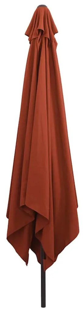 vidaXL Ομπρέλα Κήπου Κόκκινο και Μαύρο 295 x 295 x 245 εκ