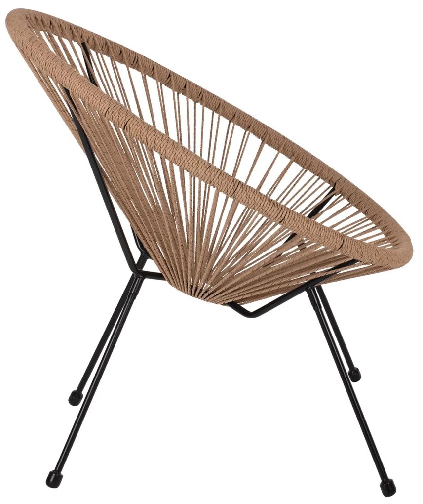 ΠΟΛΥΘΡΟΝΑ ACAPULCO Τ. ΦΩΛΙΑ ΜΕΤΑΛΛΟ ΜΑΥΡΟ ΜΕ TWISTED WICKER  70x73x79 εκ.