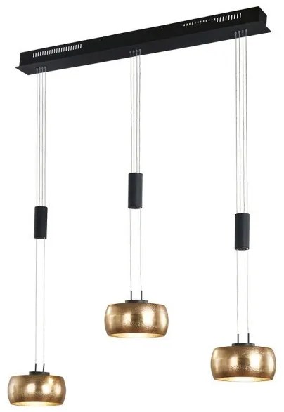 Κρεμαστό Φωτιστικό Οροφής LED 9W Colette Μαύρο-Χρυσό 2700K 61092 Fischer Honsel-61092-Μαύρο-Χρυσό 61092