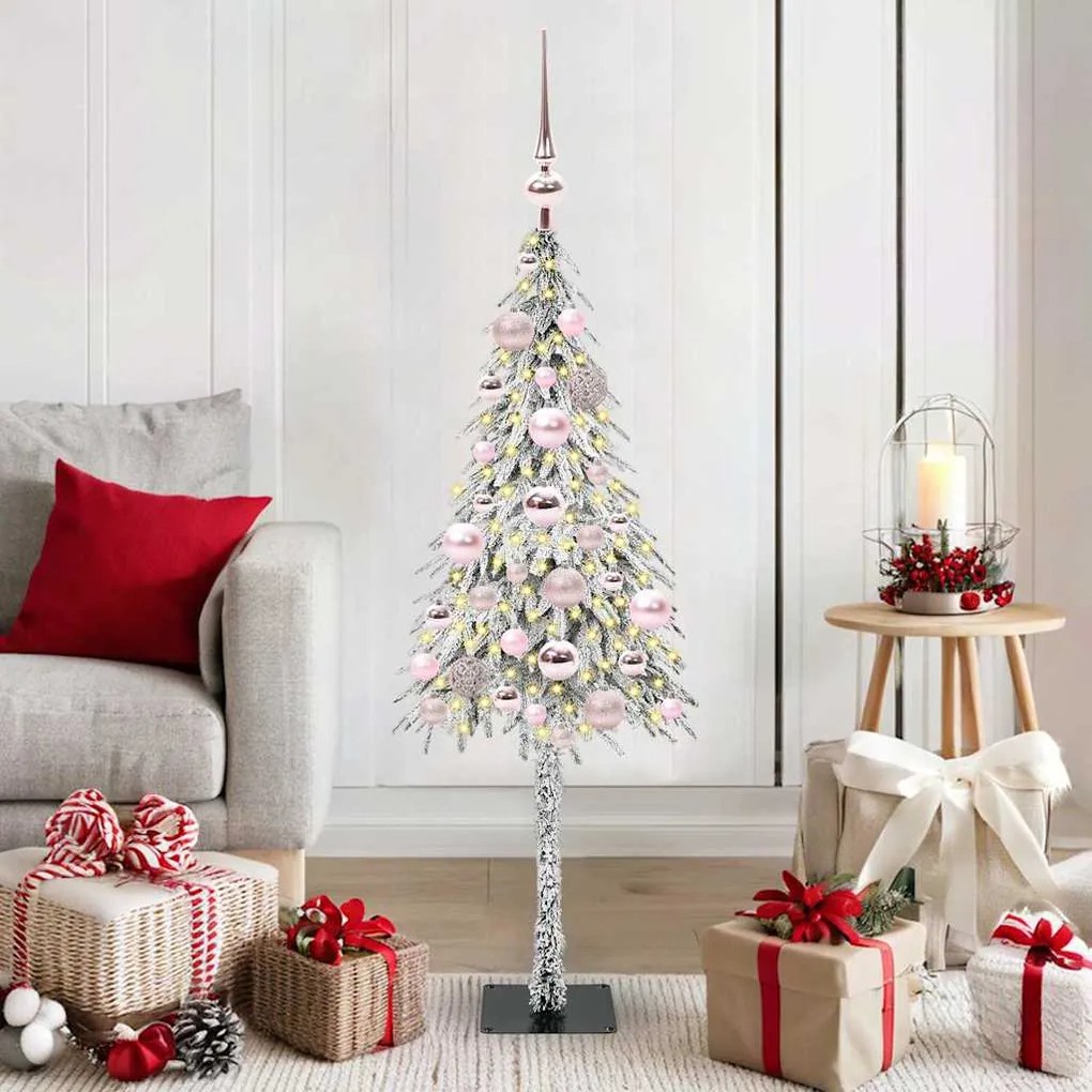 vidaXL Χριστουγεννιάτικο Δέντρο με 150 LED Λευκό 120 cm ΠΕ και Ατσάλι
