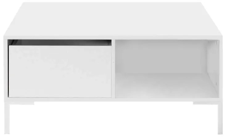 Τραπεζάκι σαλονιού Slide Megapap από μελαμίνη χρώμα λευκό 90x90x42εκ.