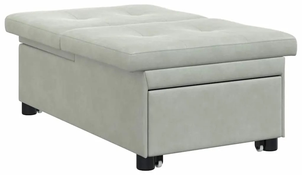vidaXL Καναπές-Κρεβάτι Ανοιχτό γκρι 67 x 194 x 38 εκ Βελούδο