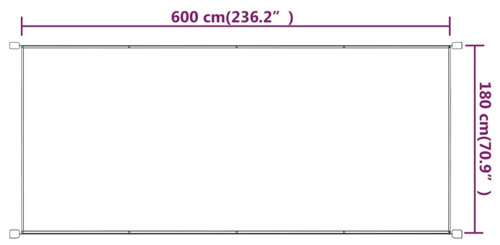 Τέντα Κάθετη Taupe 180 x 600 εκ. από Ύφασμα Oxford - Μπεζ-Γκρι