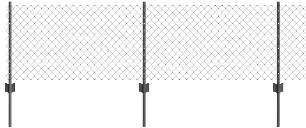 vidaXL Τείχος και Πόστ Γκρι 0,4 x 100 μ Ατσάλι