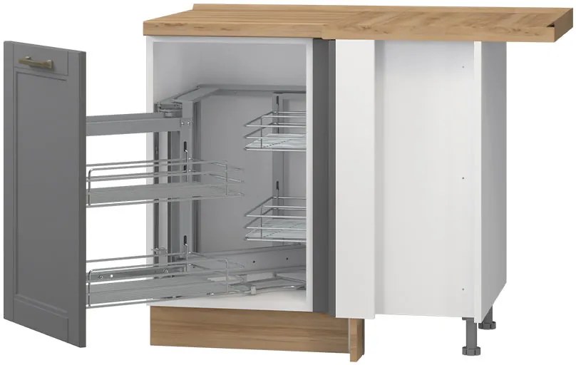 Επιδαπέδιο γωνιακό ντουλάπι Tahoma R-UG-1KMC-Γραφίτης-Αριστερά