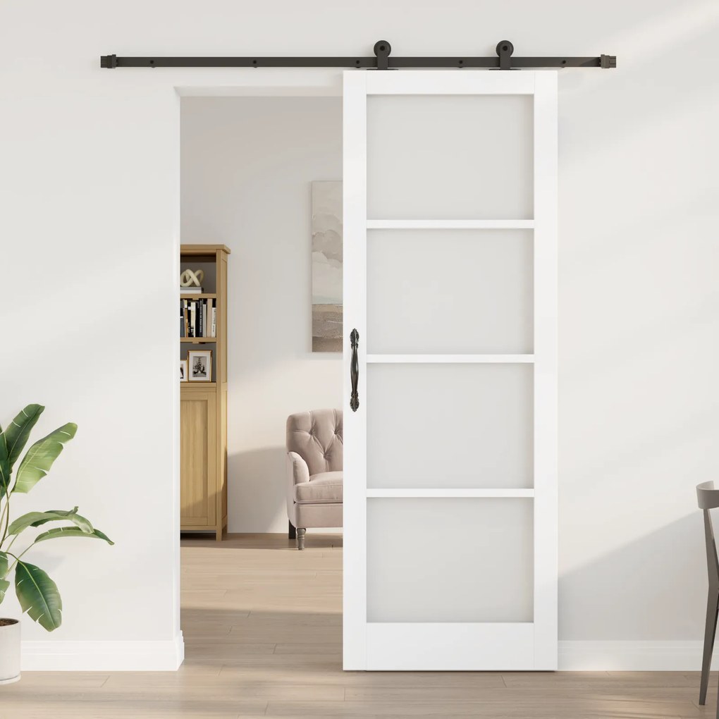 vidaXL Συρόμενη Πόρτα με Σετ Υλικών "ORKDAL" Λευκή 83x232 εκ.