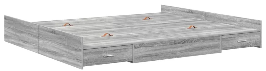 vidaXL Κρεβάτι με αποθηκευτικό χώρο Γκρι sonoma 200 x 200 cm