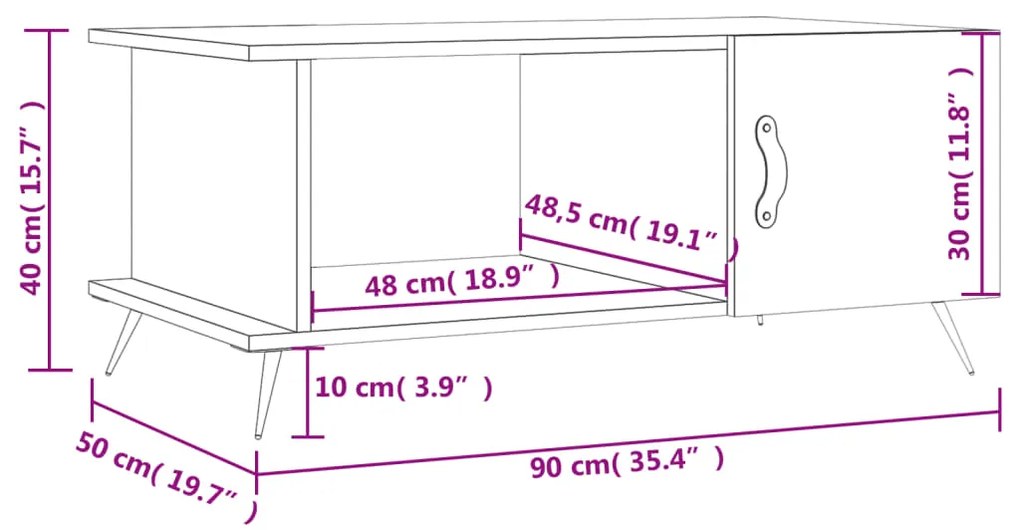 ΤΡΑΠΕΖΑΚΙ ΣΑΛΟΝΙΟΥ ΓΚΡΙ ΣΚΥΡ. 90X50X40 ΕΚ. ΕΠΕΞΕΡΓΑΣΜΕΝΟ ΞΥΛΟ 829464