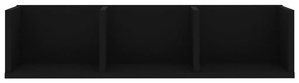 vidaXL Ράφι Τοίχου για CD Μαύρο 75 x 18 x 18 εκ. από Επεξ. Ξύλο