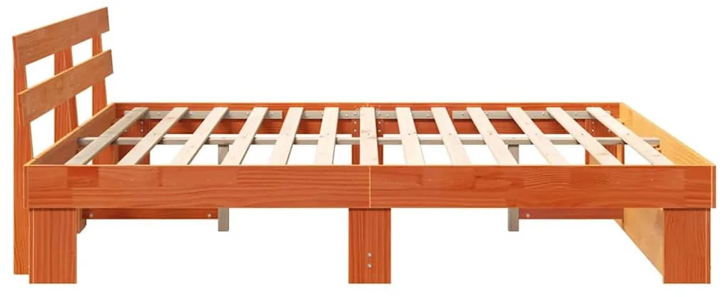 vidaXL Σκελετός Κρεβατιού Καφέ 200 x 200 cm Στερεά ξυλεία πεύκου