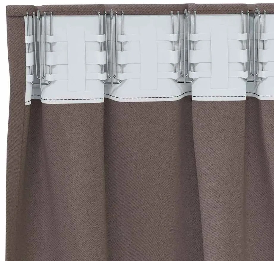 vidaXL Κουρτίνες 2 pcs Σκούρο καφέ Σκούρο καφέ 245x140εκ. Πολυεστέρας