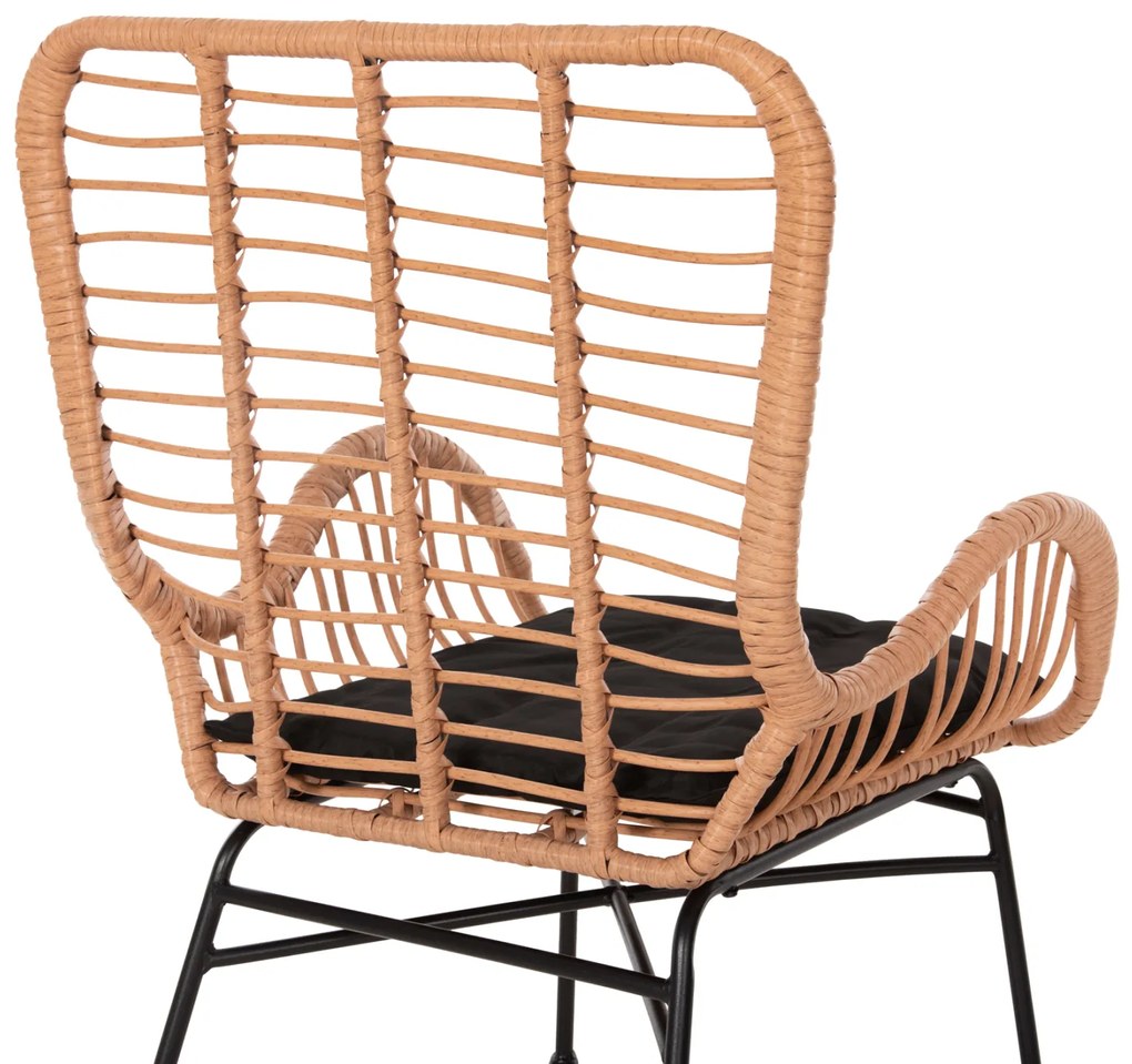 ΠΟΛΥΘΡΟΝΑ ΣΤΥΛ ΜΠΕΡΖΕΡΑΣ ALLEGRA HM5704.11 P.E.RATTAN ΜΠΕΖ-ΜΑΥΡΟ ΜΕΤΑΛΛΟ 66x59x90Υεκ.