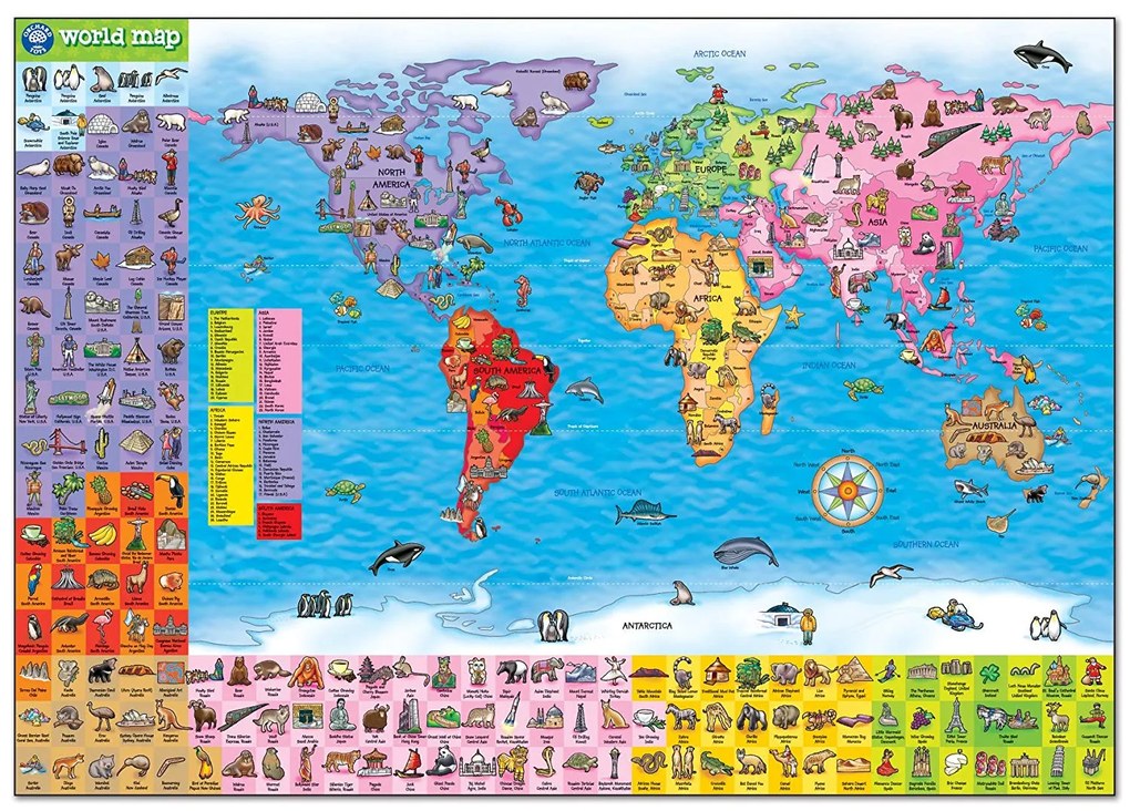 World Map Puzzle &amp; Poster Orchard Toys