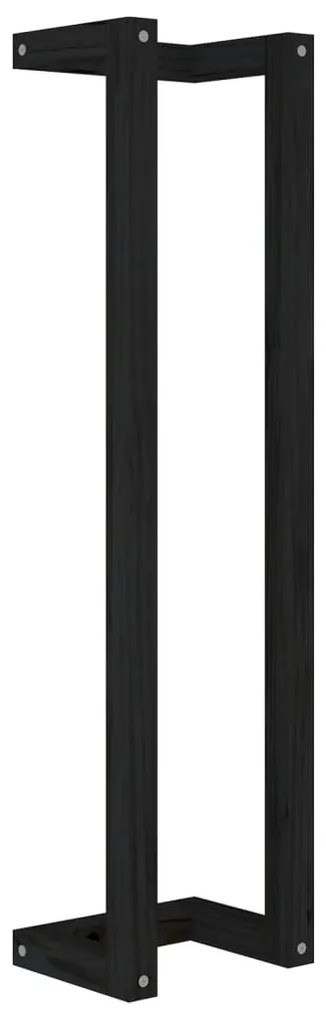 vidaXL Πετσετοκρεμάστρα Μαύρο 23 x 18 x 90 εκ. από Μασίφ Ξύλο Πεύκου