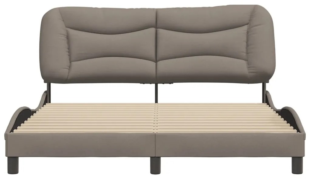 vidaXL Σκελετός Κρεβατιού Χωρίς Στρώμα Hvar Taupe 160x200 εκ. Υφασμάτινο