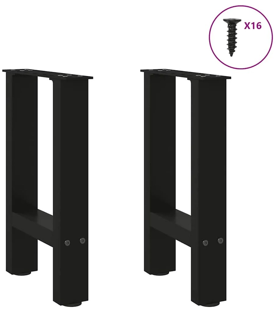 vidaXL Πόδια Τραπεζιού Σαλονιού 2 τεμ. Μαύρα 28x(42-43) εκ. Ατσάλι