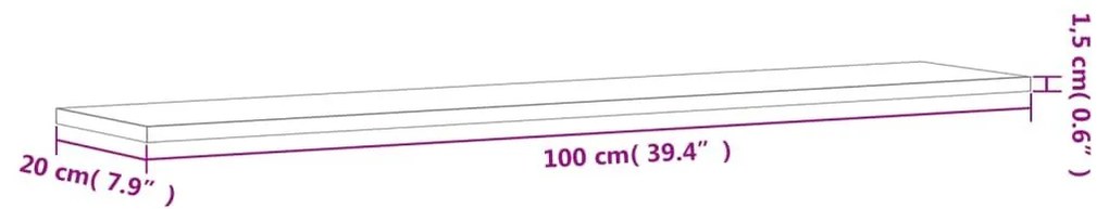 Ράφια Τοίχου 4 τεμ. Γκρι Sonoma 100x20x1,5 εκ. Επεξεργ. Ξύλο - Γκρι