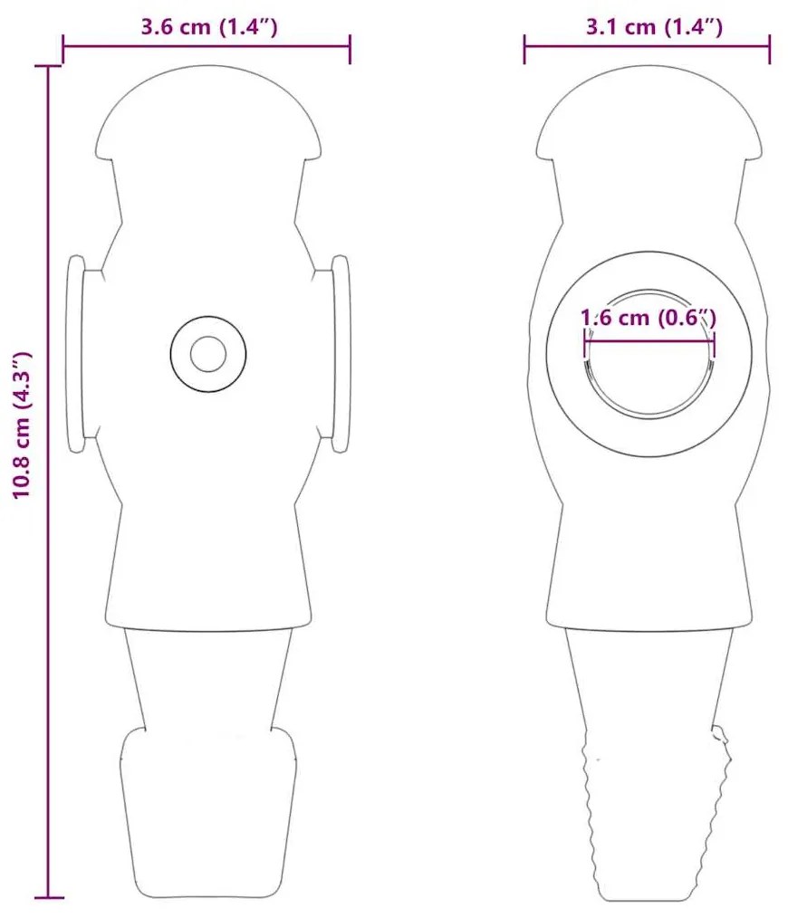 vidaXL Παιχνίδια Πολλών για Τραπέζι Ποδόσφαιρου 3.6 x 3.1 x 10.8 εκ. 24 pcs