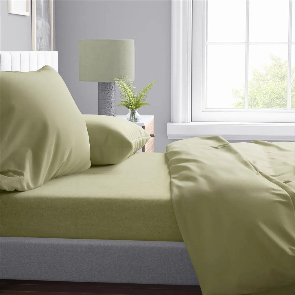 Σεντόνι Μεμονωμένο Βαμβακερό King 240x270εκ. Solid 504 Olive DimCol