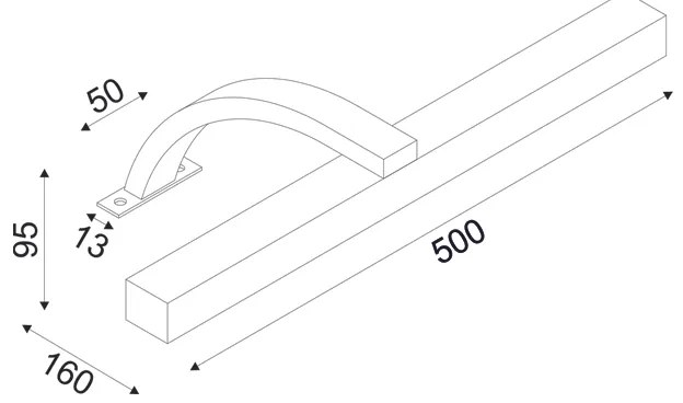 Φ/Σ ΕΠΙΠΛΟΥ LED 8W 3000K 520LM VIDE ΧΡΩΜΙΟ ΜΕΤ/ΚΟ IP44 50X16X9,5CM - PN77LEDW50CH - PN77LEDW50CH