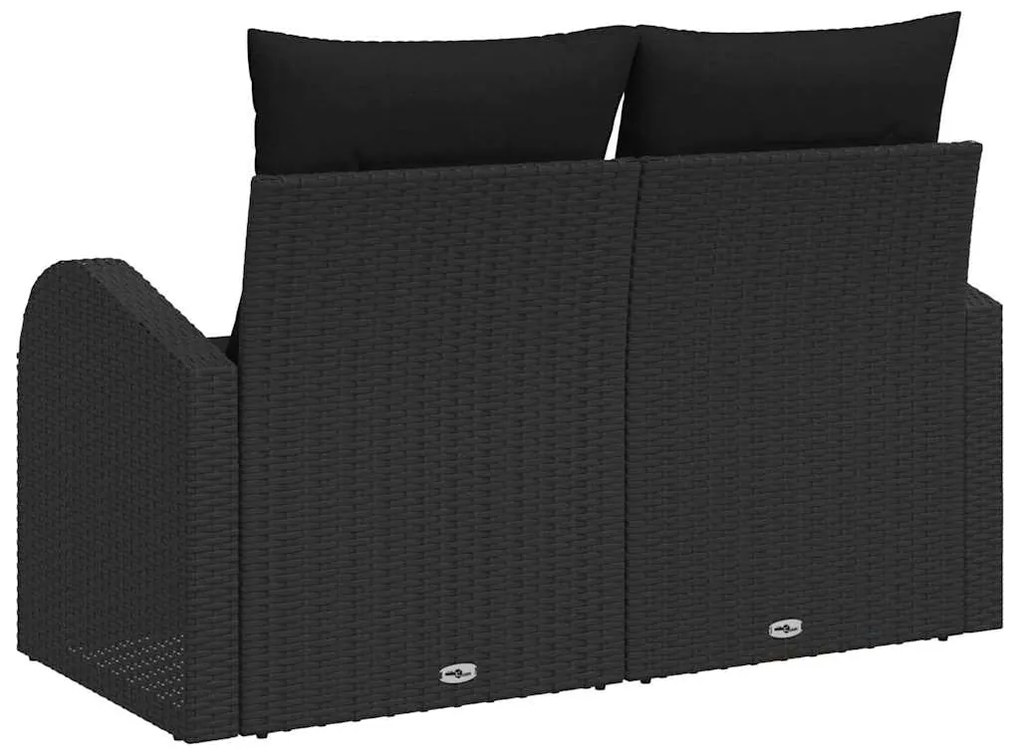 vidaXL Καναπές Κήπου με μαξιλάρι Μαύρο 124 x 62 x 69cm συνθετικό ρατάν