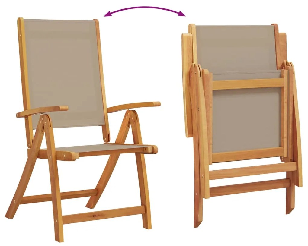vidaXL Καρέκλες Πτυσσόμενες 8 τεμ. από Μασίφ Ξύλο Ακακίας/Τεξτιλίνη