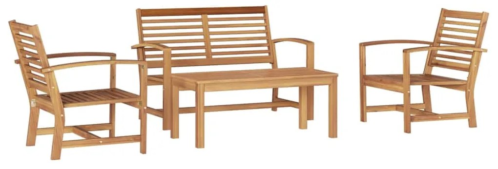 vidaXL Σετ Καναπέ Κήπου 4 pcs Φυσικό Μασίφ ξύλο teak