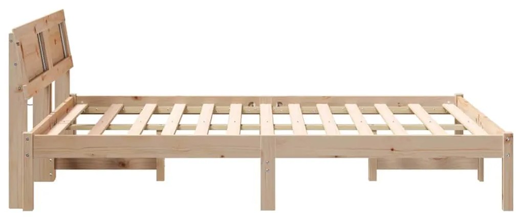 vidaXL Σκελετός Κρεβατιού Καφέ 135 x 190 cm Μασίφ ξύλο πεύκου