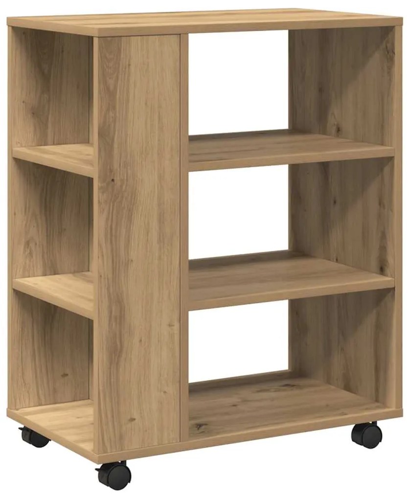 vidaXL Ντουλάπι Τροχήλατο Αρτισιανή Δρυς 60x35x75 εκ. Επεξεργ. Ξύλο
