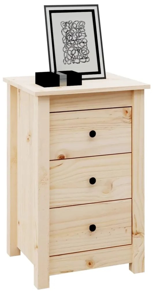 vidaXL Κομοδίνα 2 τεμ. 40 x 35 x 61,5 εκ. από Μασίφ Ξύλο Πεύκου