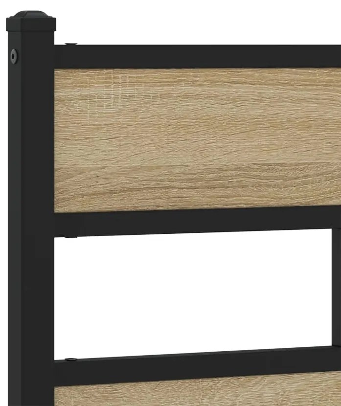 vidaXL Σκελετός Κρεβ. Χωρίς Στρώμα Sonoma Δρυς 140x200 εκ. Μεταλλικό