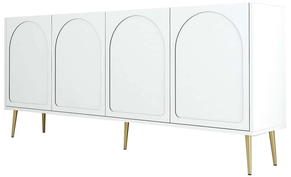 Μπουφές Lyon 845HCT5527 180x35x80cm White Μοριοσανίδα, Μελαμίνη